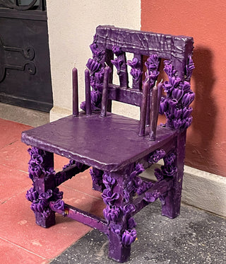 Flores Altar Chair Sculpture – Morado